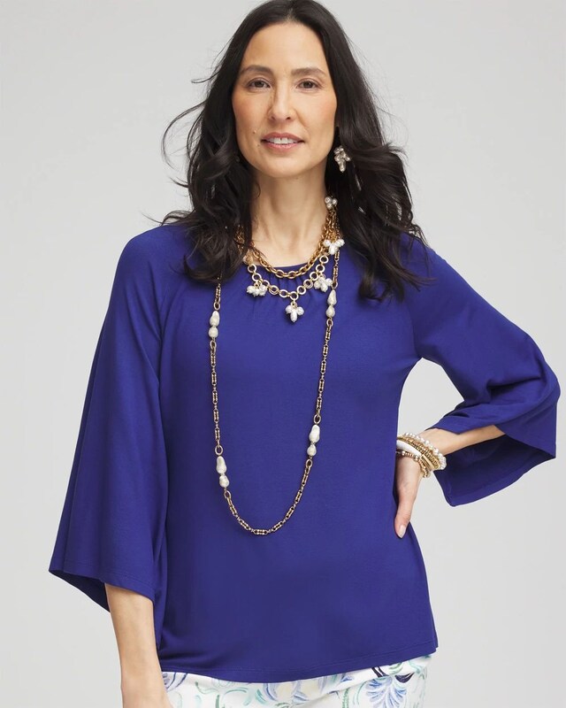 Touch of Cool Angel-Sleeved Blouse